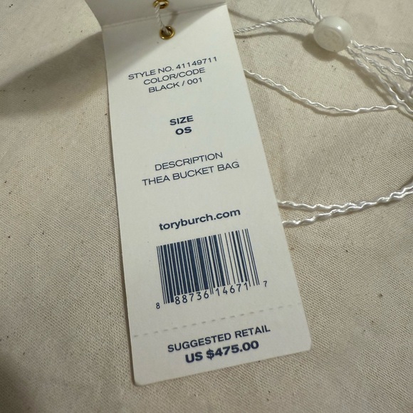 TORY BURCH THEA BUCKET BAG | Black Leather Shoulder Bag - Picture 2 of 8